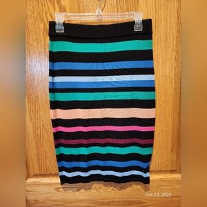 New York & Company Multicolor Striped Womens Knit Pencil Skirt size M